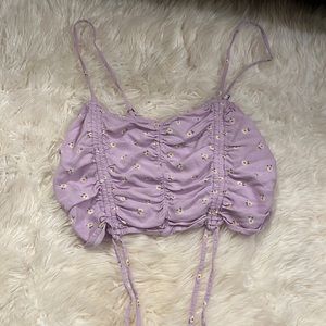 Purple floral Hollister tank top size medium.